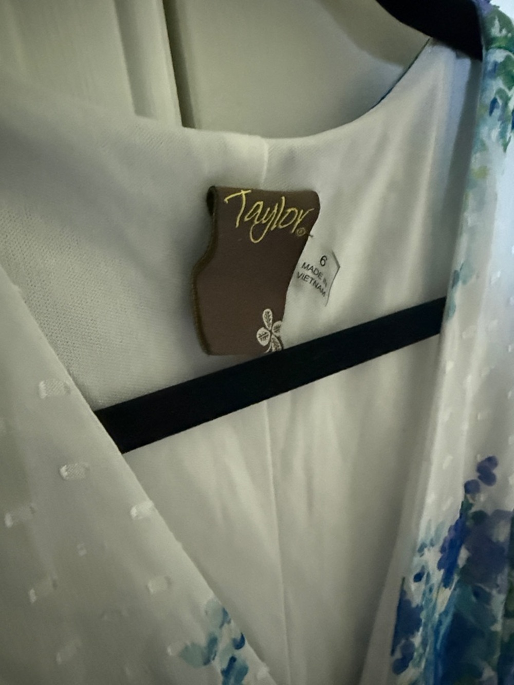 Taylor White Maxi Dress with Blue & Green Floral Print - Picture 2 of 5
